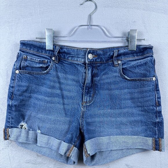 Loft Made And Love Denim jeans Shorts Womens Mid Calf Blue Size 31W - Picture 1 of 9